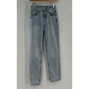 We The Free Free People Pacifica High Rise Straight Leg Jeans Light Wash Blue 24